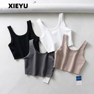 Thiết kế cổ chữ U dệt kim không tay XIEYUCroptop với nét quyến rũ thời trang