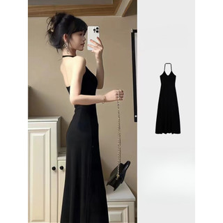 Váy 2 dây Váy trễ vai Váy đi biển Váy cottagecore Đầm dài Halter Backless Dress Nữ 2024 Phong Cách Mới Mùa Hè Có Miếng Lót Ngực Sling Váy Dài