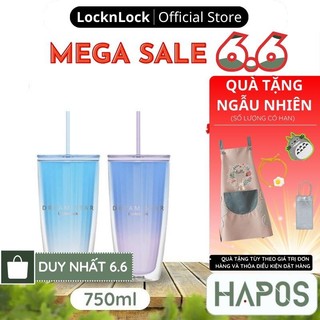 Ly nhựa 2 lớp 750ml Dream Star LocknLock Chính hãng có nắp, siêu cute, HAP522 - Kèm ống hút, cọ rửa - HAPOS OFFICIAL