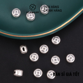Bạc s925: charm 3d đồng xu kim tiền htjewelry ph775