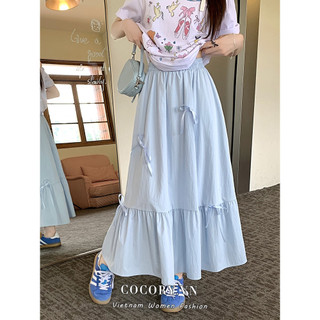 Cocorygirl Váy nữ Hàn Quốc nơ mới lưng cao