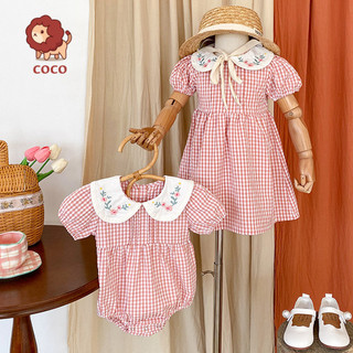 Mùa hè phong cách mới cho bé áo liền quần búp bê cổ thêu bé gái váy jumpsuit jumpsuit