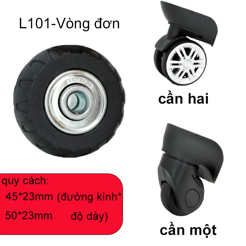 Bánh xe vali, Vòng bi kim loại chất lượng cao 45 * 23mm, 50 * 23mm，Siêu mịn, siêu chịu tải, im lặng 
