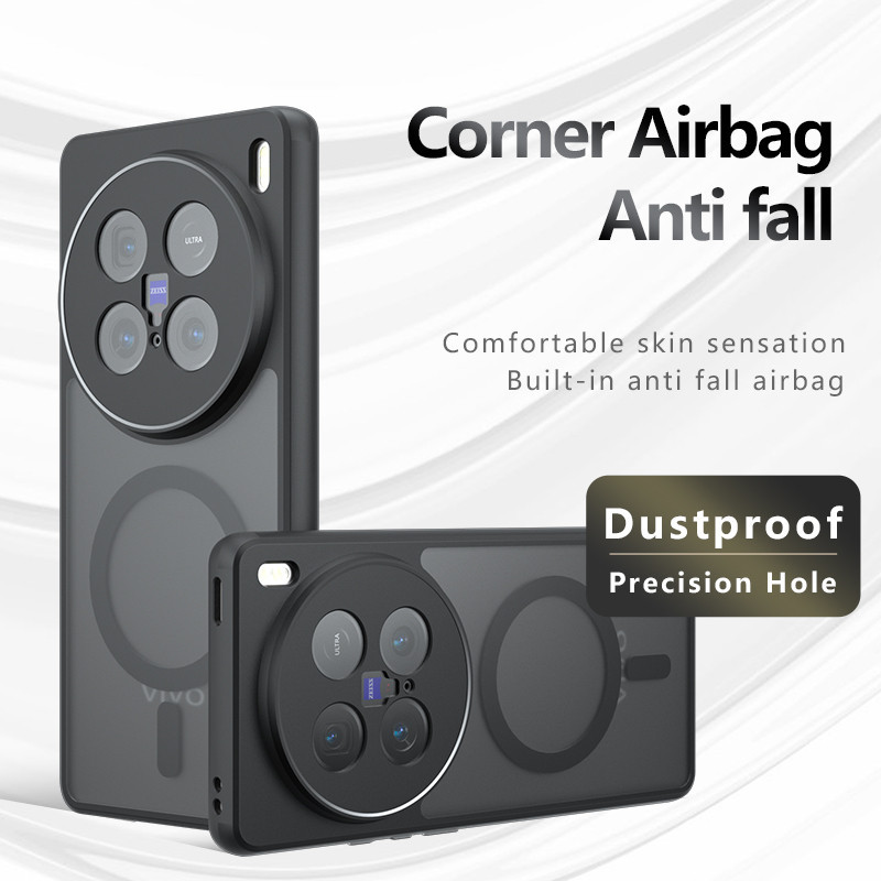Dành Cho Vivo X100, X100s, X100s Pro, X100 Ultra Ốp Lưng ELVEV Chống Sốc Cảm Giác Da Matte PC + TPU 