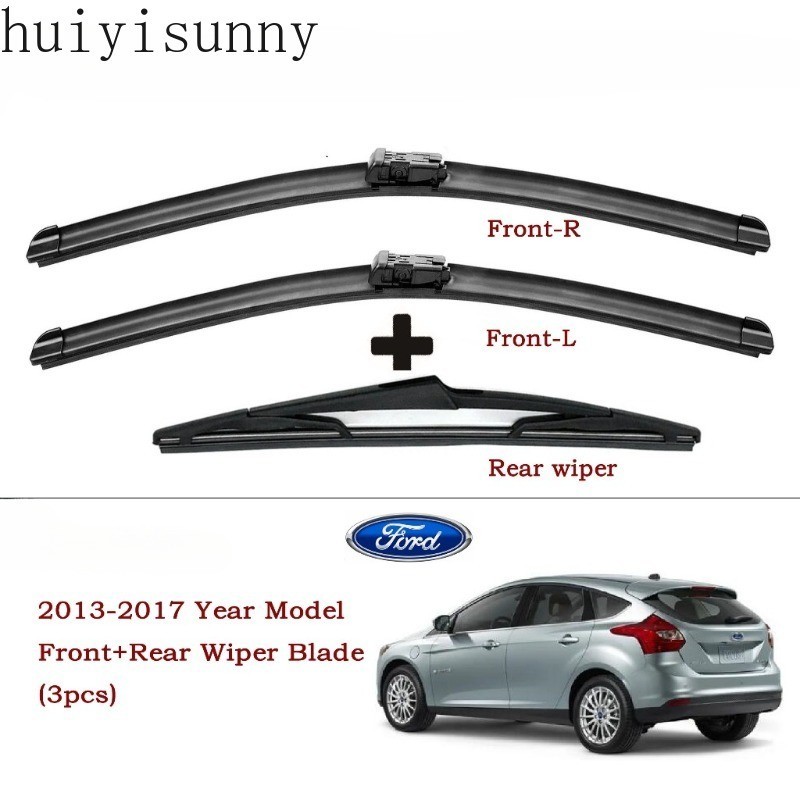 Hys 2013 đến 2017 model Ford Focus Wiper Blade 3 CÁI cho FOKUS Hatchback / Sedan Bộ gạt nước cửa sổ 