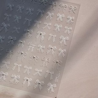 Sticker nơ dây trắng 5D tomoni 3933