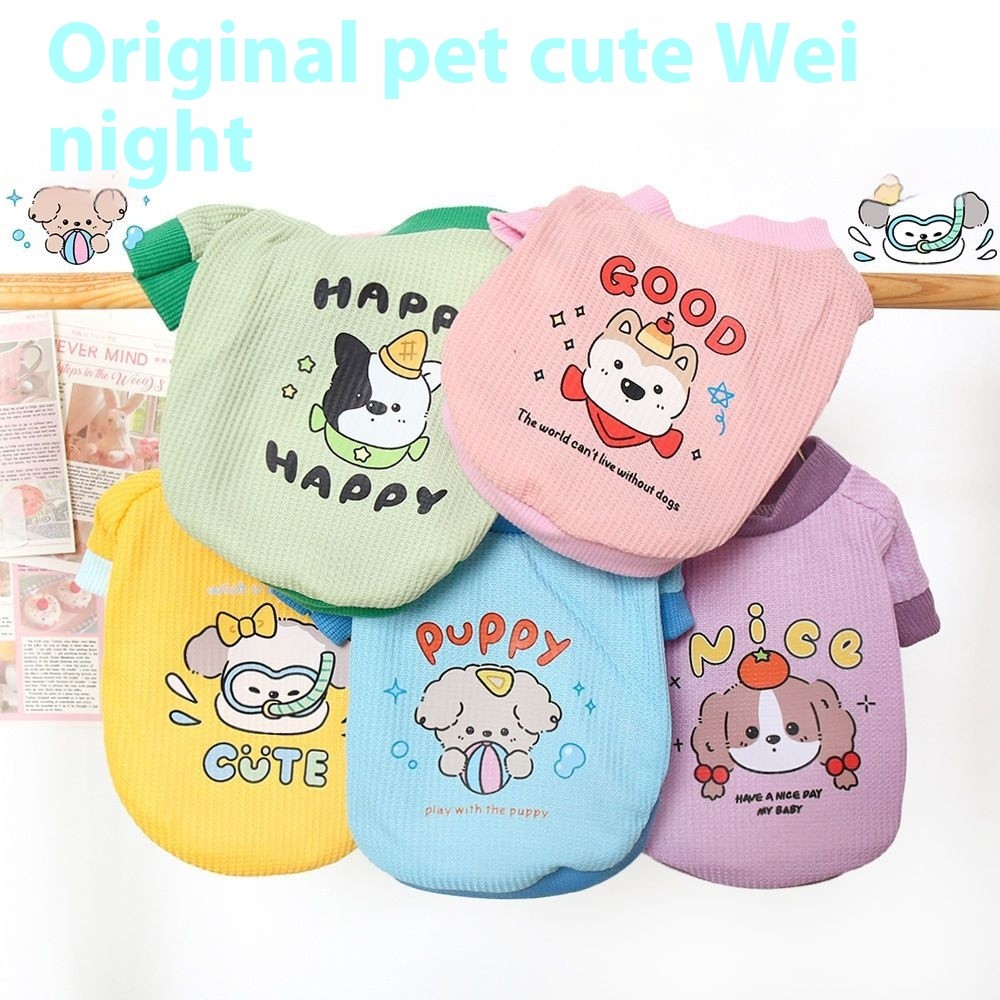 Quần Áo Cho Mèo Và Chó Xuân Thu Thú Cưng Áo Khoác Waffle Chó In Hình Dễ Thương Waffle Áo Khoác Thời 