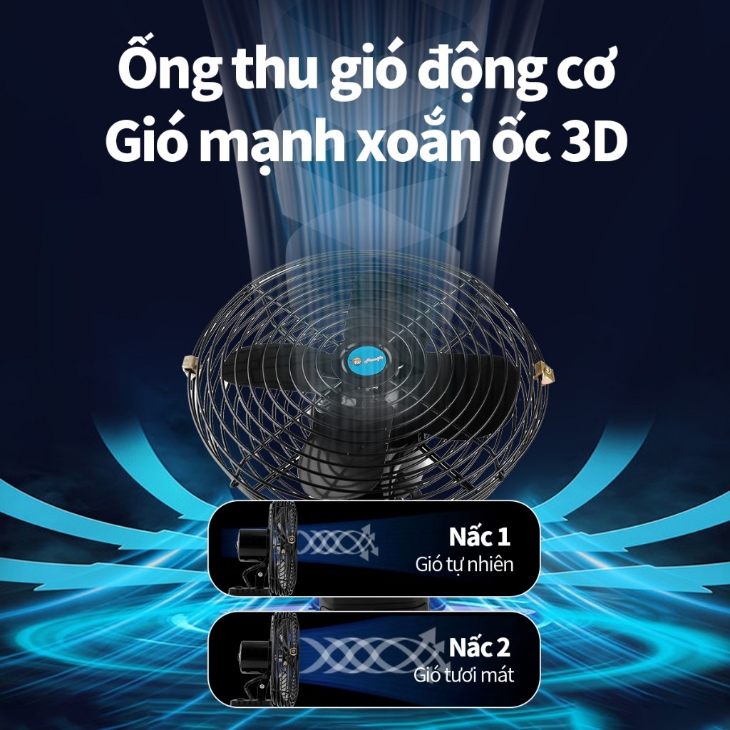 Quạt chạy pin  8 inch, quạt 2 cấp độ gió siêu bền, dùng pin makita 10-15cell sử dụng liên tục 5 đến 