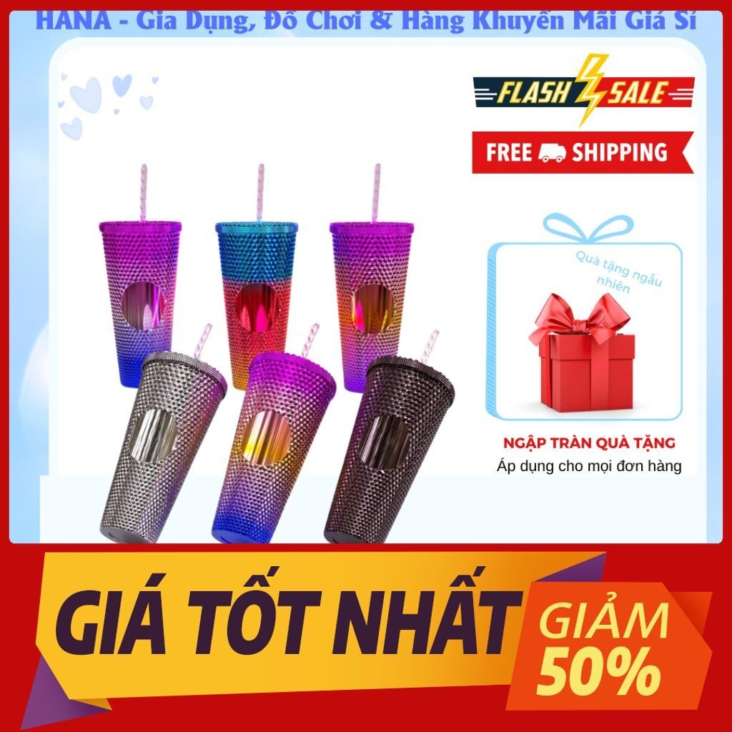Ly kim cương dày 2 lớp - ly kim cương - ly 2 lớp - ly trụ nhựa kim cương- ly giữ nhiệt