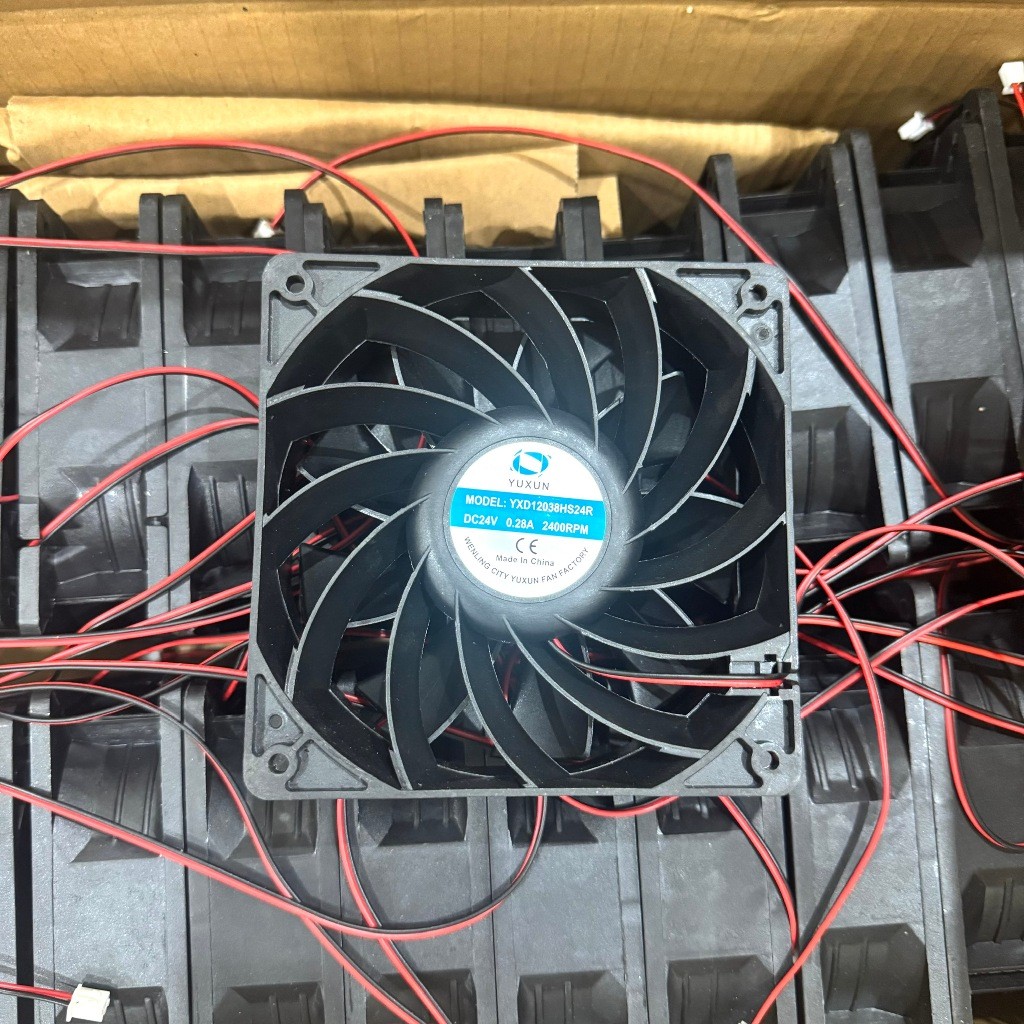 Quạt làm mát máy hàn 24V loại tốt, quạt tản nhiệt DC 24V kích thước 12x12x3.8cm