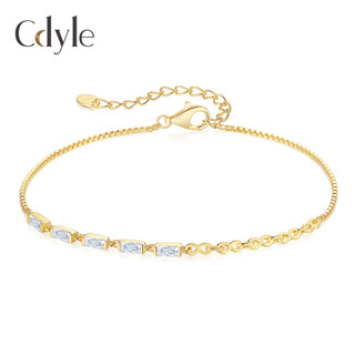Ban Đầu Xuyên Biên Giới Phong Cách Mới S925 Vòng Tay Bạc Đơn Giản Vĩnh Cửu Vuông Zircon Vòng Tay Tay Trang Sức Tay Bán Buôn