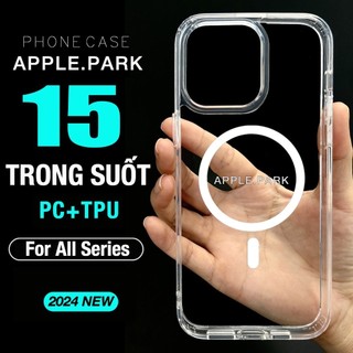 ốp lưng từ tính iPhone trong suốt chống ố vàng chống dấu Vân tay,Cho IPhone 15 Pro Max 14 Pro 15 Plus 13 Pro 12 11 vv..