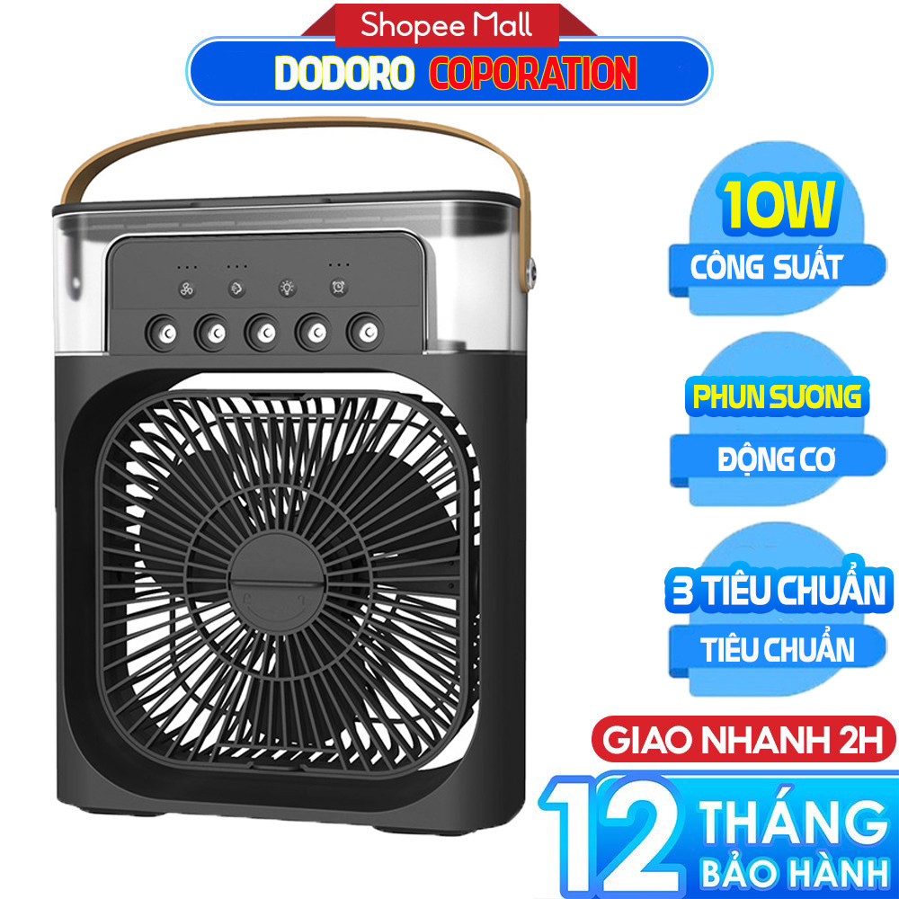 [CÒN HÀNG] Quạt hơi nước phun sương để bàn DODORO 5 vòi phun sương có đèn Led 7 màu Bảo hành 1 đổi 1