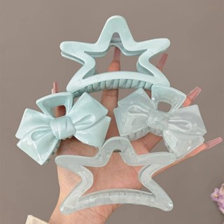 Mùa Hè INS Băng Xanh Nơ Sao Biển Kẹp Tóc Kẹp Tóc Phụ Kiện Thời Trang Cho Nữ Bé Gái