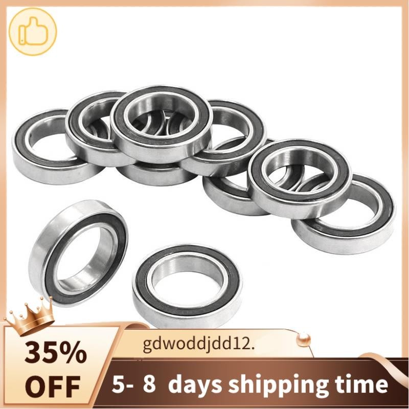 Cao cấp 10 Cái 6802-2RS 15x24x5mm Kim loại được bảo vệ Vòng bi rãnh sâu kín