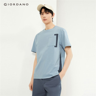 GIORDANO MEN Ice cooling patchwork short sleeve tee 01024410