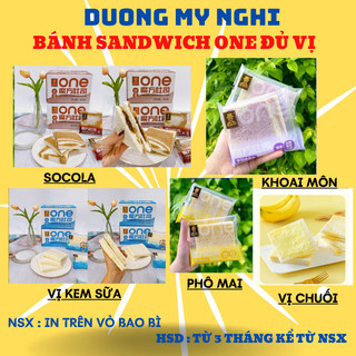 Sandwich ONE kẹp kem 8 cái mix đủ vị DMN House, bánh mì sandwich khoai môn mềm mịn, ăn sáng tiên lợi DC15