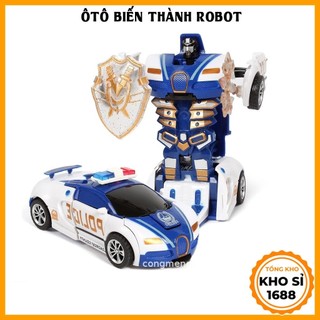 Ô tô biến hình thành robot rô bốt bé trai giá rẻ , đồ chơi trẻ em không điều khiển pin cho bé từ 2 đến 10 tuổi  E94
