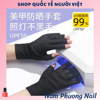 Đôi găng tay đen chống tia UV bảo vệ móng tay cho tiệm Nail tiện dụng