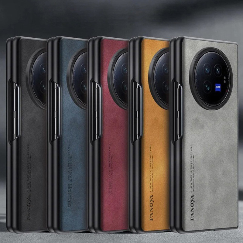Dành cho Vivo X Fold3 / Fold3 Pro Vỏ ốp lưng lai bằng da PU cổ điển chống sốc