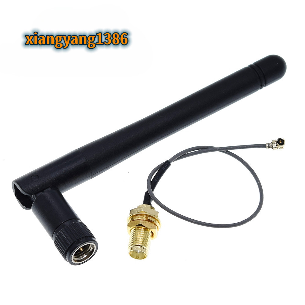 Ăng-ten trên không 2.4GHz 3dBi WiFi 2.4G, Bộ định tuyến không dây SMA-KY, Nam + 15cm PCI U.FL IPX sang SMA-KY, ESP8266 ESP32 Cáp đuôi lợn đực
