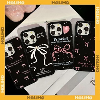 Haliho - Dành cho iPhone 15 Pro max vỏ Iphone TPU đen bóng Trường hợp mềm Bảo vệ chống sốc Máy ảnh Nơ lớn đầy màu sắc Tương thích với iPhone 14 13 12 Pro Max 11 XR XS Max 7 8Plus
