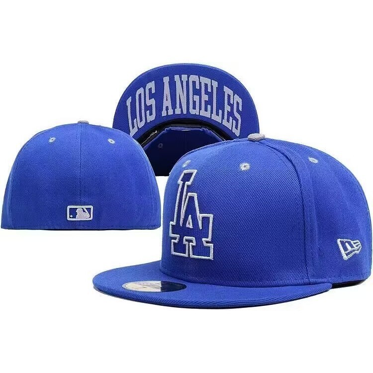 Mlb Los Angeles Dodgers Full Hat Flat Vành Mũ Bóng Chày Kích Thước Mũ Hip-hop Đóng Số Mũ LA Xanh Snapback Mũ