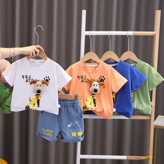Bé Trai Mùa Hè 2 Bộ Đồ Thể Thao In Hình Hoạt Hình Bộ Quần Áo Thể Thao Áo Thun Thông Thường Và Quần Ngắn Trẻ Em Trang Phục Phù Hợp Với Trẻ Em