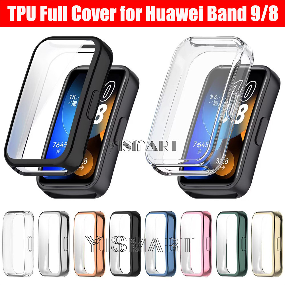 Bảo vệ toàn màn hình cho Huawei Band 9 8 Vỏ bảo vệ mạ TPU mềm cho đồng hồ thông minh Huawei Band9 Ba