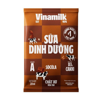 Sữa dinh dưỡng vinamilk bịch 220ml - socola
