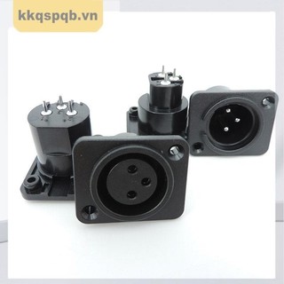 3pin XLR Nam Nữ Đầu Nối Nguồn Thẳng Ổ Cắm Bảng Gắn Khung Xe XLR Kết Nối Adapter VNK3