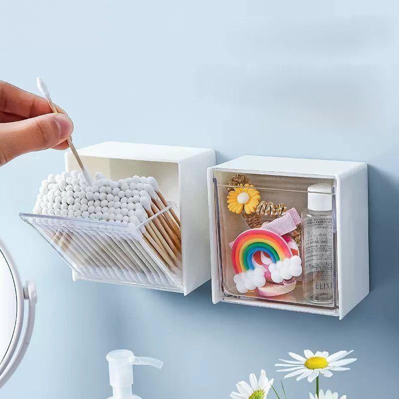 [HCM] Hộp đựng đồ nắp lật trong suốt gắn tường 8.5x8.5cm-GI888