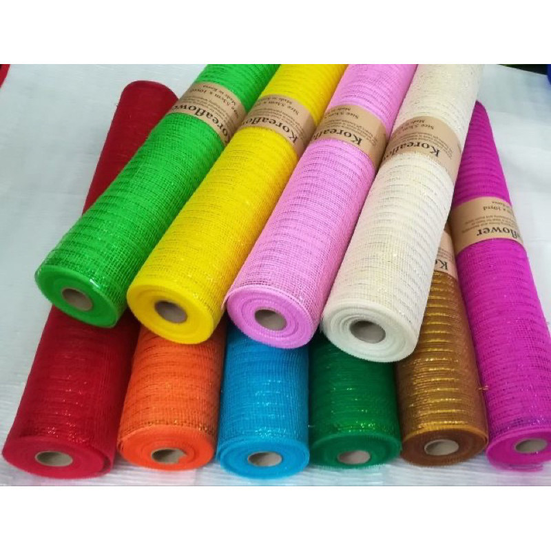 Cuộn Lưới thô Kim Tuyến Cứng (52cm x 9m) gói hoa, Làm Giỏ Quà xinh