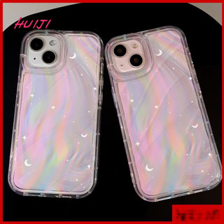 Ốp Điện Thoại HUIJIIPhone 14 Pro Max Trong Suốt Ripple TPU Chống Sốc Mềm Trong Suốt Mặt Trăng Sao Hồng Tương Thích Với iPhone 13 Pro Max 12 Pro Max 11 XR XS 7Plus 8Plus