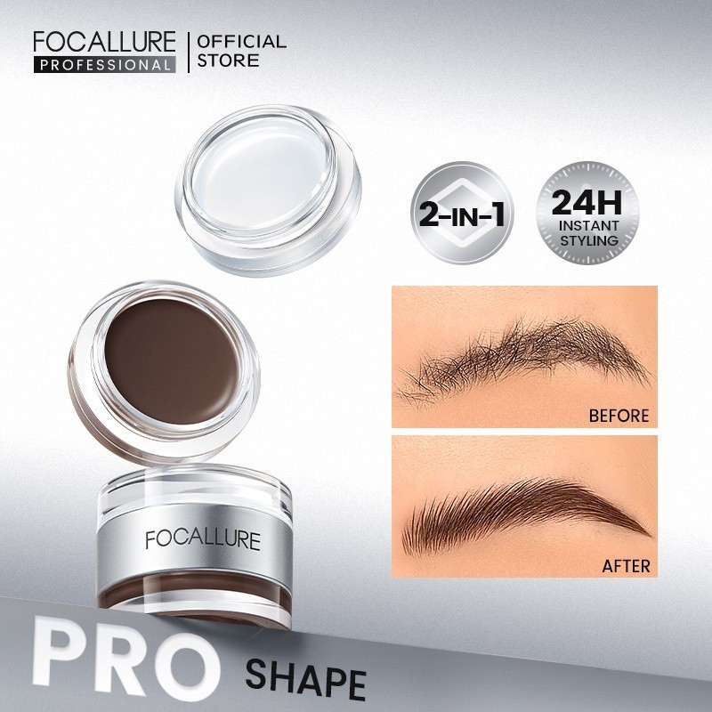 Ảnh 2 của Kem Lông Mày 2 trong 1 Focallure Pro-Shape gel 3D ĐIêu Khắc đa năng không dính chống nhòe