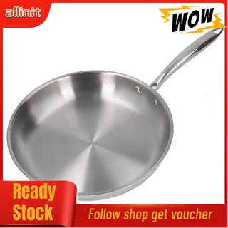 Allinit Stainless Steel Frying Pan Thickened Uncoated Skillet for Cooking