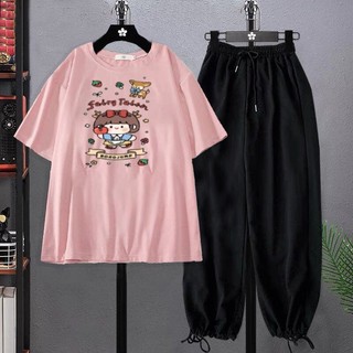 Sét áo phông Roro Jump + quần bom, Áo thun nam nữ, from rộng mặc thoải mái - DVGIT