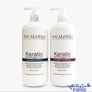 Dầu gội xả Pro Calodia Keratin phục hồi tóc hư tổn 500mlx2 ( mẫu mới) - MK
