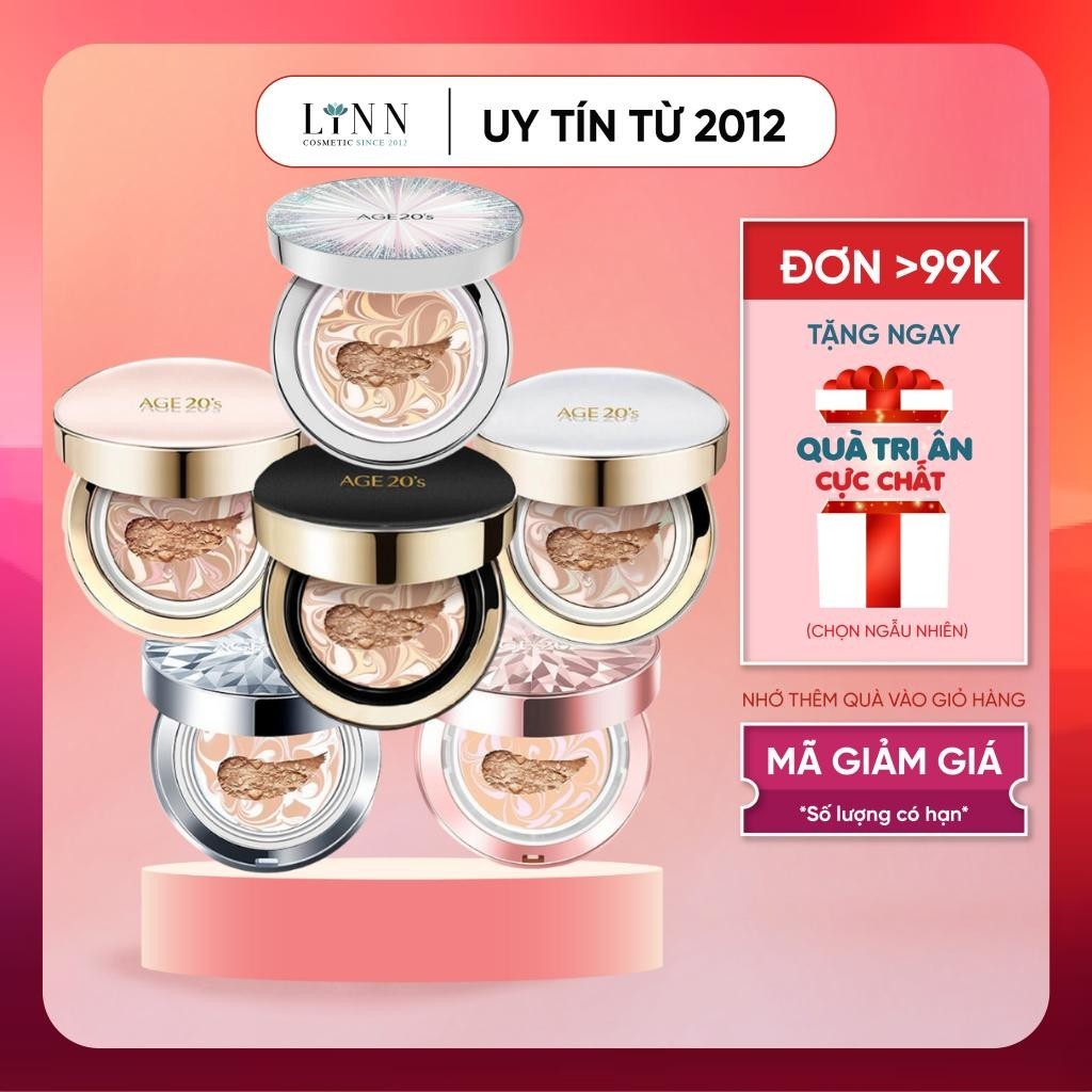Phấn nền Age 20s Essence Cover Pact Diamond Original SPF 50+PA +++, Phấn nền kim cương 12,5g