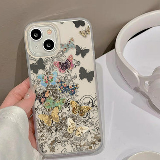 Iphone Doodle Nhiều Màu Sắc Bướm Tẩy Tế Bào Chết Retro Nghệ Thuật Ins Gió Bao Gồm Tất Cả Chống Rơi Dành Cho 7 7plus 8 8plus Xs Xr 11 12 13 14 15 Pro Plus Promax