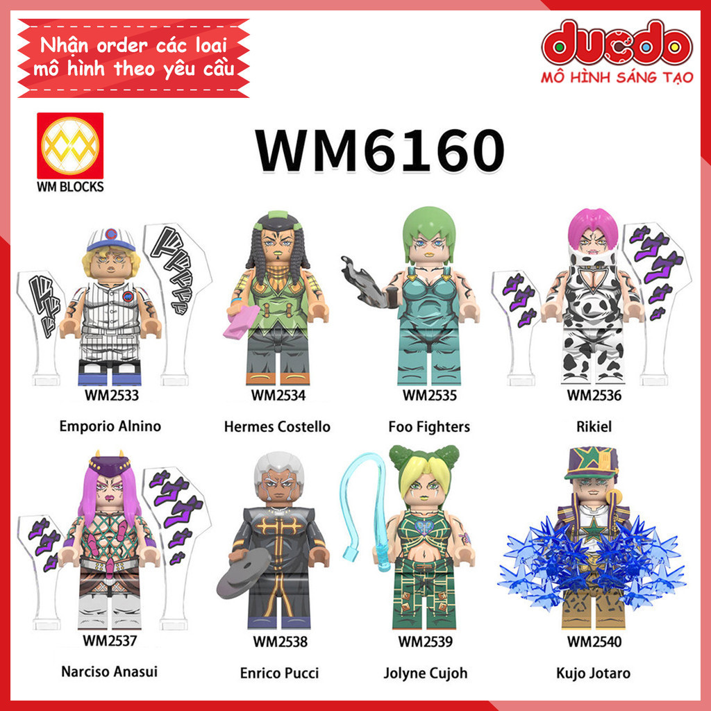 Minifigures nhân vật trong Cuộc Phiêu Lưu Bí Ẩn Của JoJo - Đồ chơi Lắp ghép Xếp hình Mô hình JoJo's 