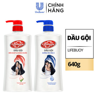 Dầu gội Lifebuoy Dưỡng tóc óng ả/ Mềm mượt & kháng khuẩn 640g