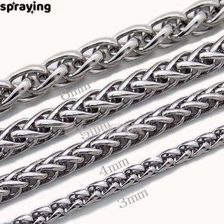 Phun vòng cổ mạ bạc bằng thép không gỉ, 3 / 4 / 5 / 6mm, thích hợp cho nam