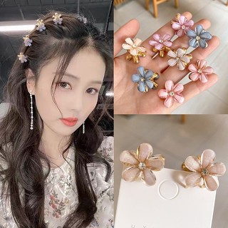 Kẹp mái mini 1 chiếc hoa mai đính hạt pha lê trong suốt lấp lánh nhiều màu thời trang K34