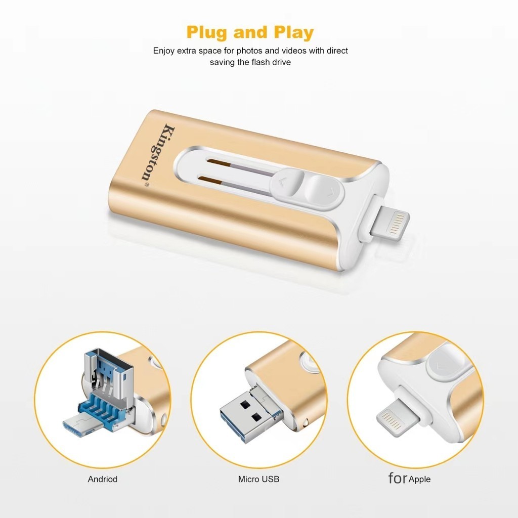 Ổ đĩa Flash Kingston 1TB 3 trong 1OTG chống nước cho máy tính xách tay USB iPhone Android