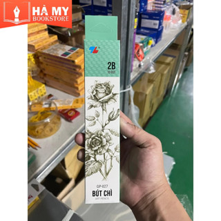   Hộp 10 Cây  Bút chì gỗ 2B Thiên Long GP-027 cho nét đậm mịn đều màu không bị gãy ngòi 