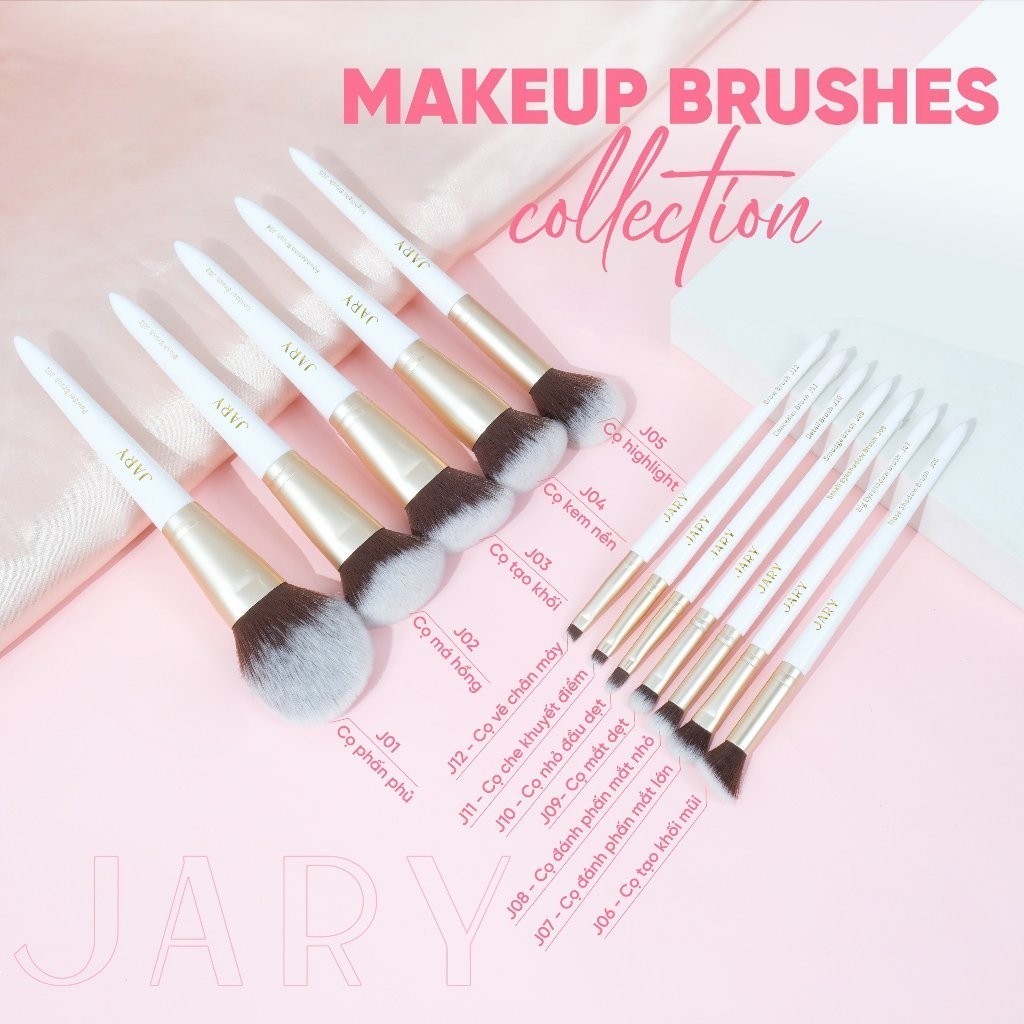 Bộ Cọ Trang Điểm Cao Cấp Thuần Chay Jary Makeup Brush Mềm Mại & Sắc Nét Hàn Quốc