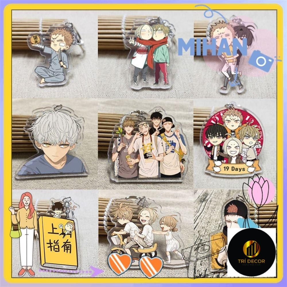 1 Móc Chìa Khóa Họa Tiết Hoạt Hình Anime Bằng Acrylic 19 Days Dễ Thương