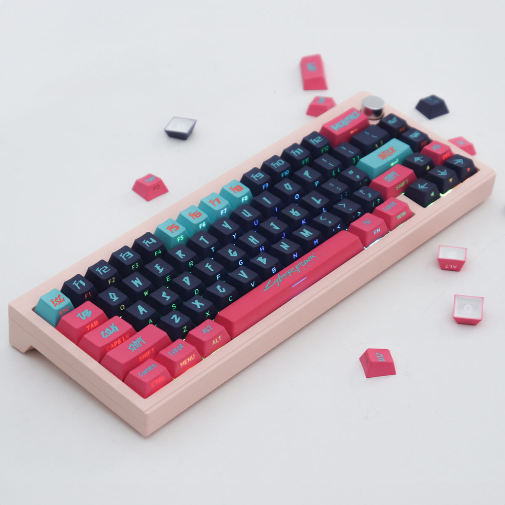 Bàn phím cơ Keycap Cyberpunk Keycap PBT Chiều cao Keycap Bên khắc Keycap trong suốt PBT Keycap thăng
