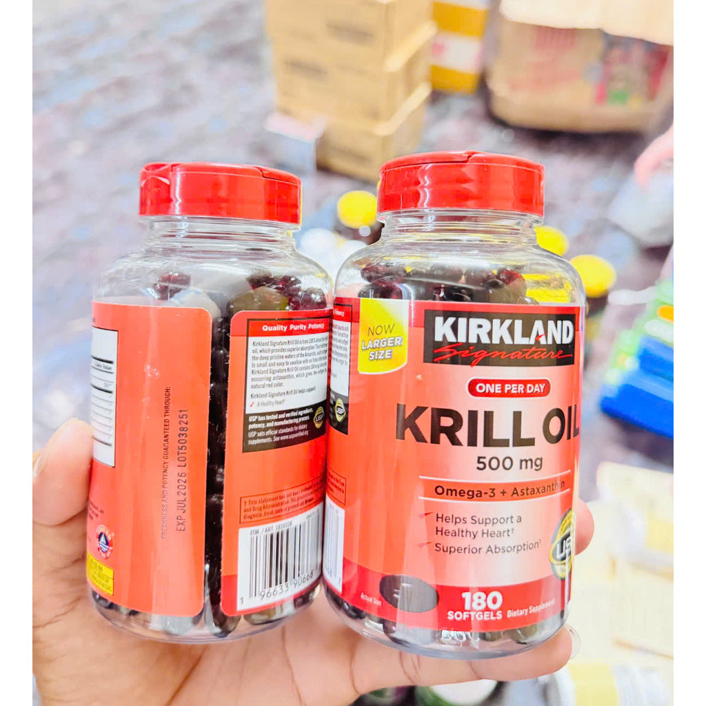 Dầu nhuyễn thể Kirkland Krill Oil 500mg 180viên CHÍNH HÃNG MỸ